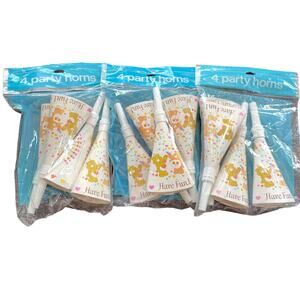Vintage Care Bears Party Horns Paper 4 Per Pack Total of 12 Child Birthday READ